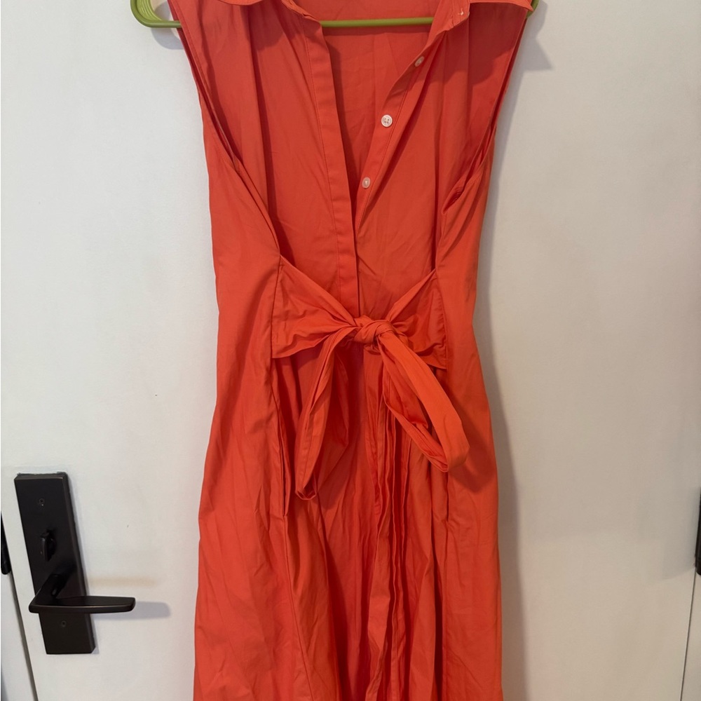 Coral Banana Republic Midi Dress